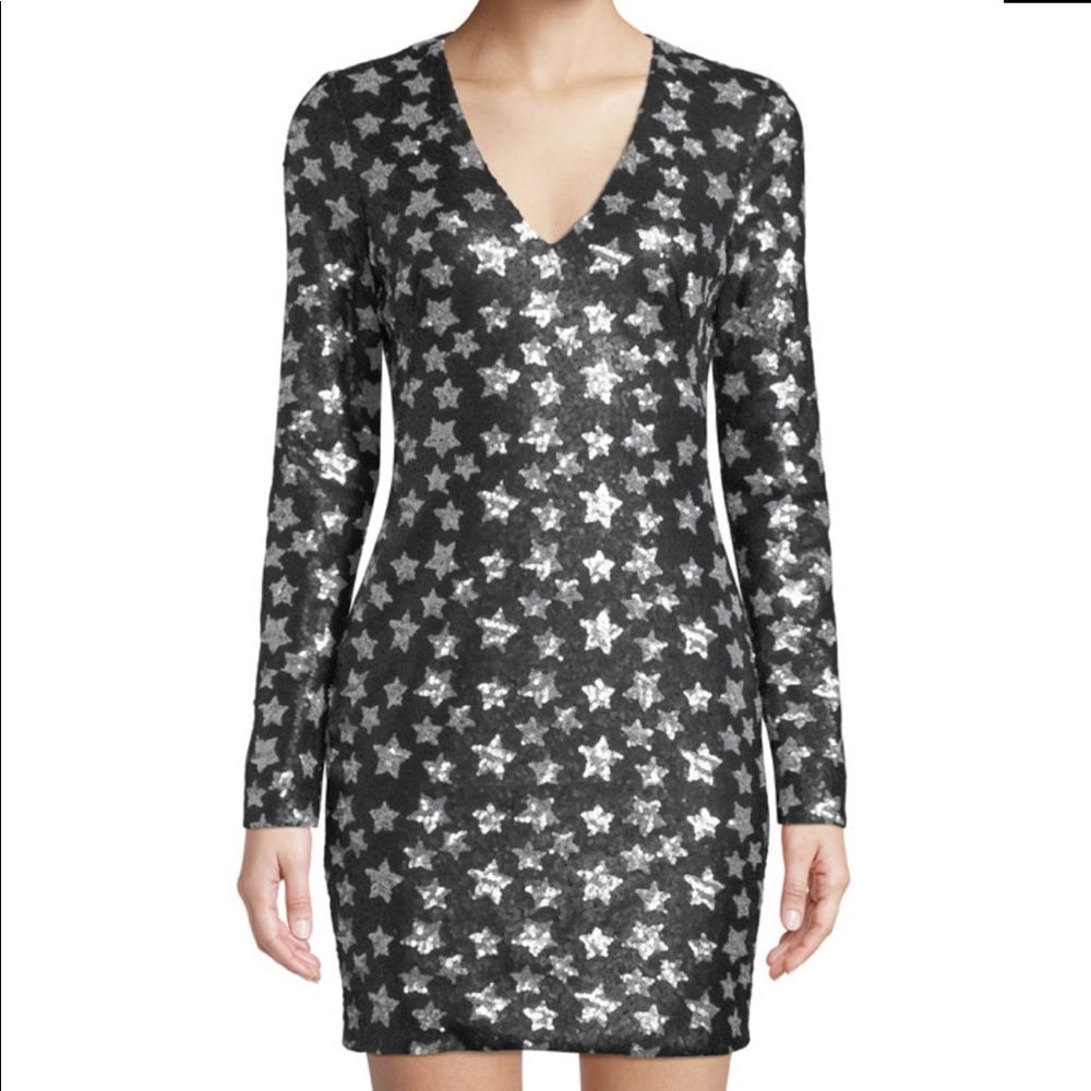 Black Halo New  Dress w/ Sequin Stars w tags!